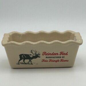 Bella Bug Reindeer Feed Kris Kringle Farms Ceramic Mini Loaf Pan Christmas Dish
